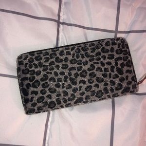 furry cheeta print wallet